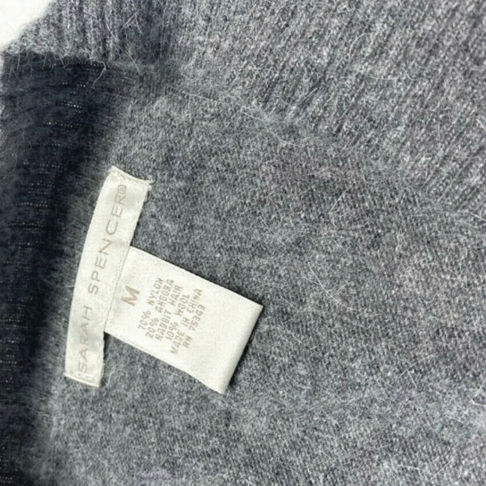 Sarah Spencer M Angora Blend Sweater V Neck Gray
